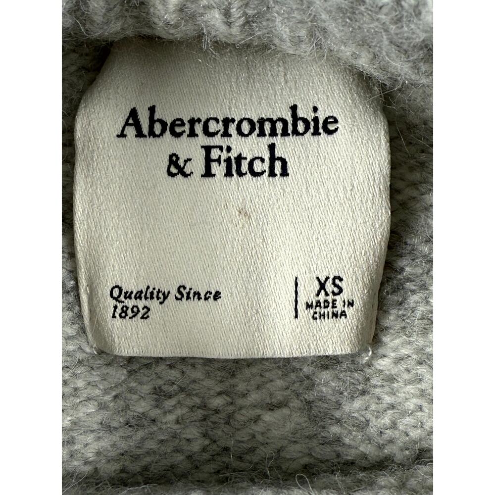 Abercrombie & Fitch women Luxe Soft Brushed grey Sz XS ribbed crewneck sweater - Picture 5 of 8